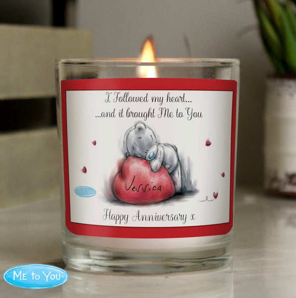 Personalised Me To You Heart Scented Jar Candle