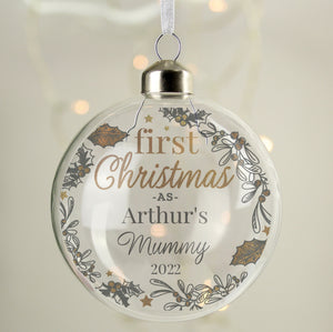 Personalised First Christmas As... Glass Bauble