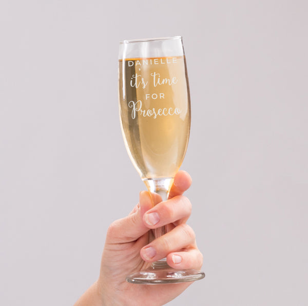 Personalised 'It's Time for Prosecco' Flute