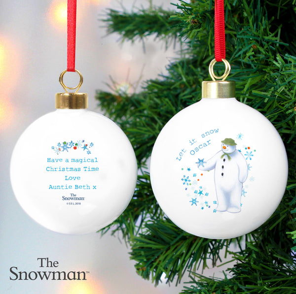 Personalised The Snowman Let it Snow Bauble