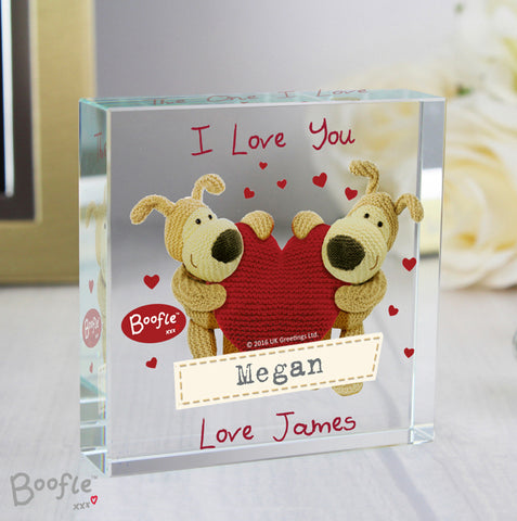 Personalised Boofle Shared Heart Crystal Token