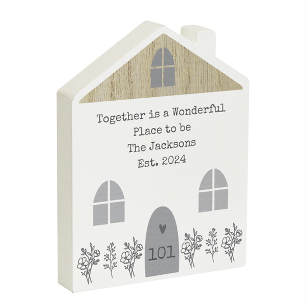 Personalised Grey Wooden House Ornament