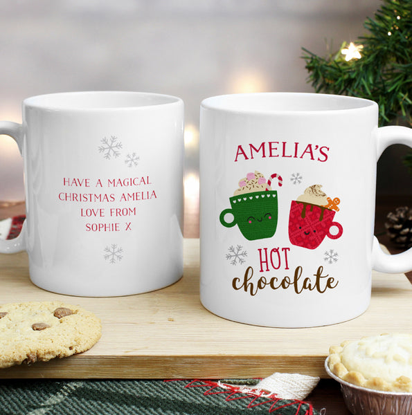 Personalised Cute Christmas Hot Chocolate Mug