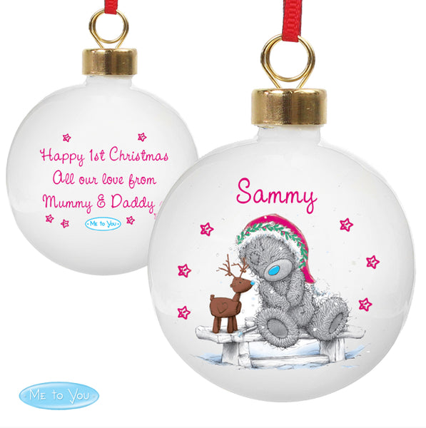 Personalised Me To You Reindeer Bauble