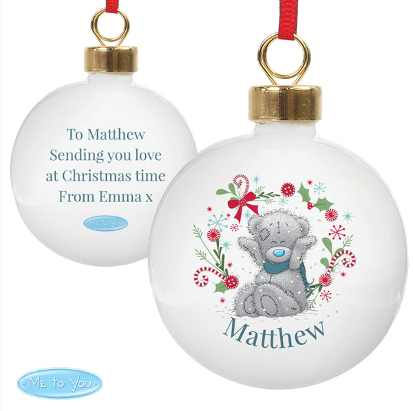 Personalised Me To You For Grandad Dad Christmas Bauble