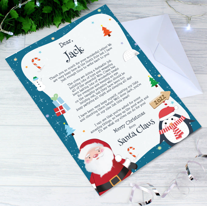 Personalised Christmas Penguin Letter