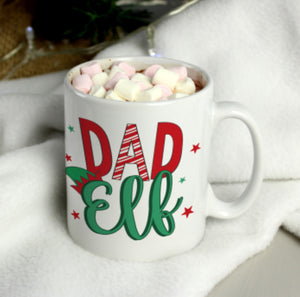 Personalised Dad Elf Mug