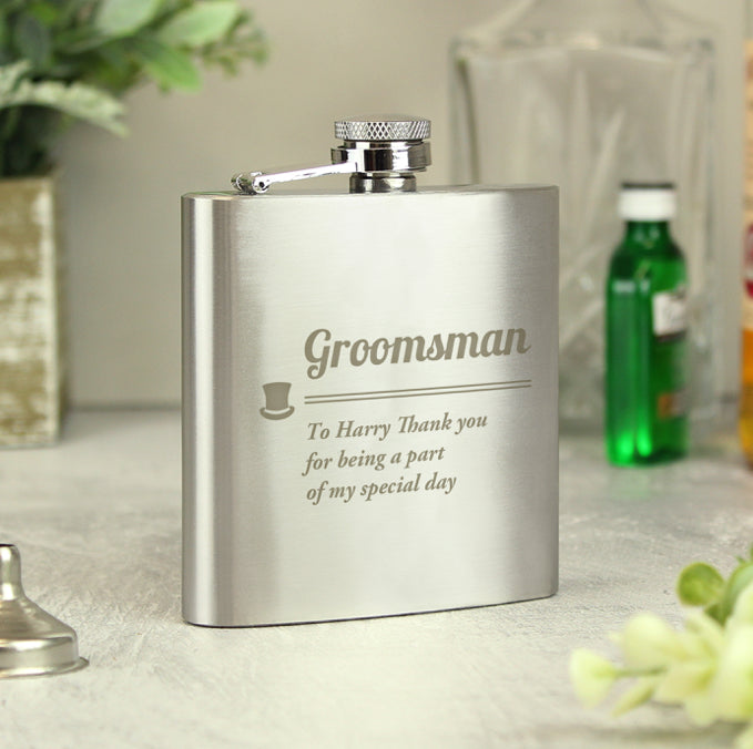 Personalised Groomsman Hip Flask