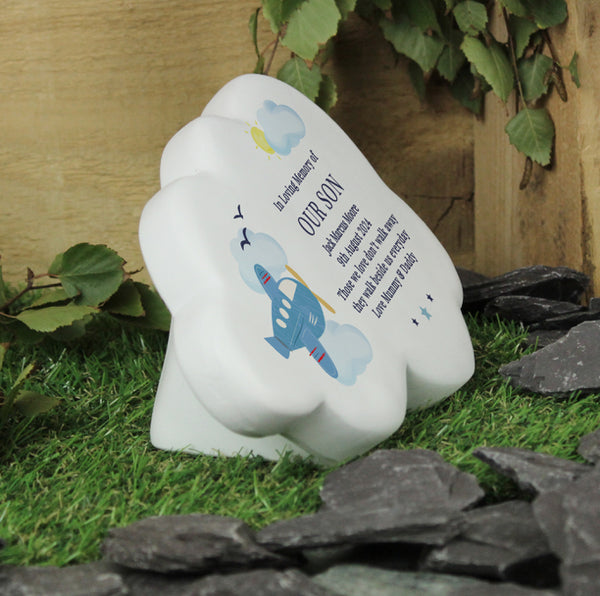 Personalised Plane Resin Memorial Cloud