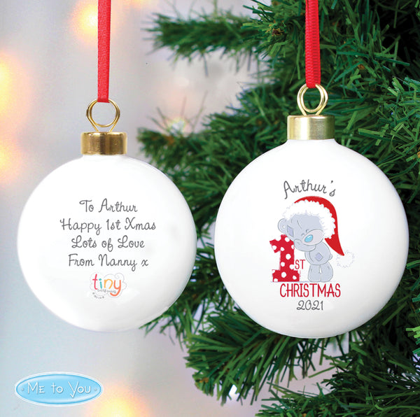 Personalised Tiny Tatty Teddy 'My 1st Christmas' Bauble