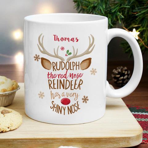 Personalised Rudolph the Red-Nosed Reindeer Mug