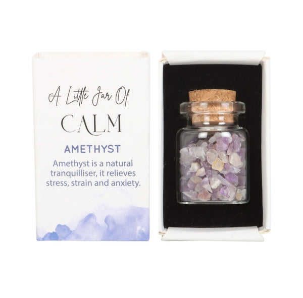 Jar Of Calm Amethyst Crystal In A Matchbox
