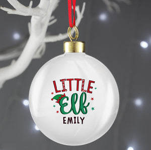 Personalised Little Elf Bauble