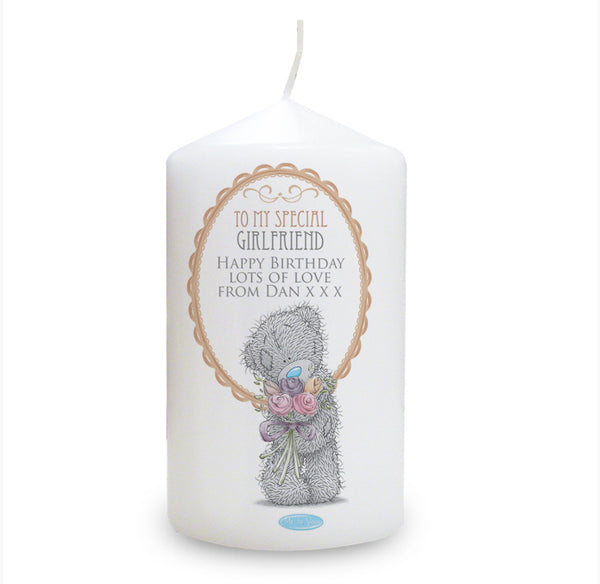 Personalised Me to You Flowers Pillar Candle For Her