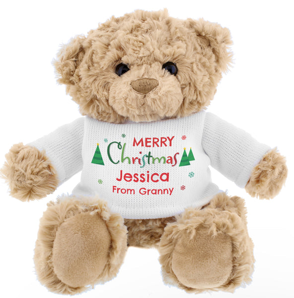 Personalised Merry Christmas Teddy Bear