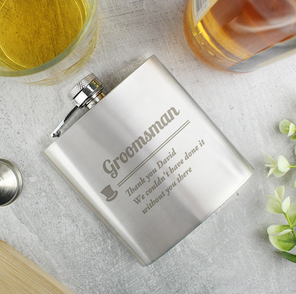 Personalised Groomsman Hip Flask