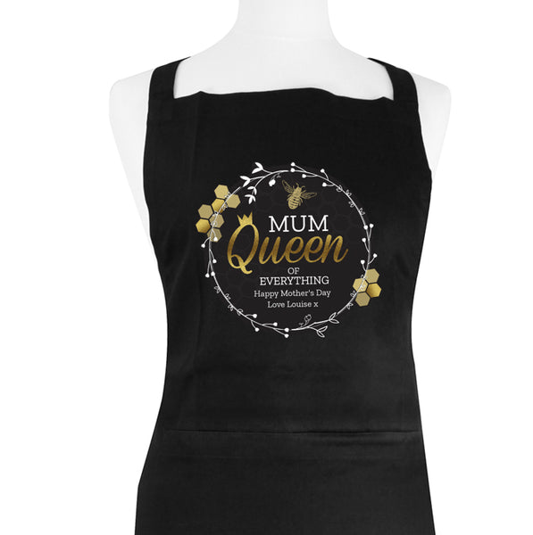 Personalised Queen Bee Black Apron