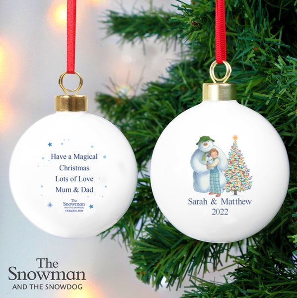 Personalised The Snowman and the Snowdog Friends Bauble