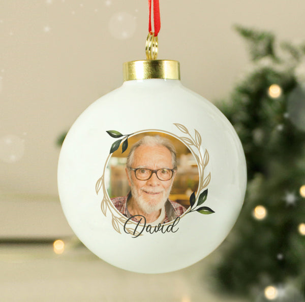 Personalised Photo Upload Memorial Bauble