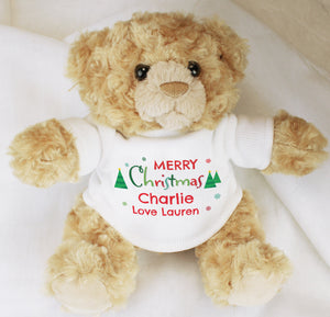 Personalised Merry Christmas Teddy Bear