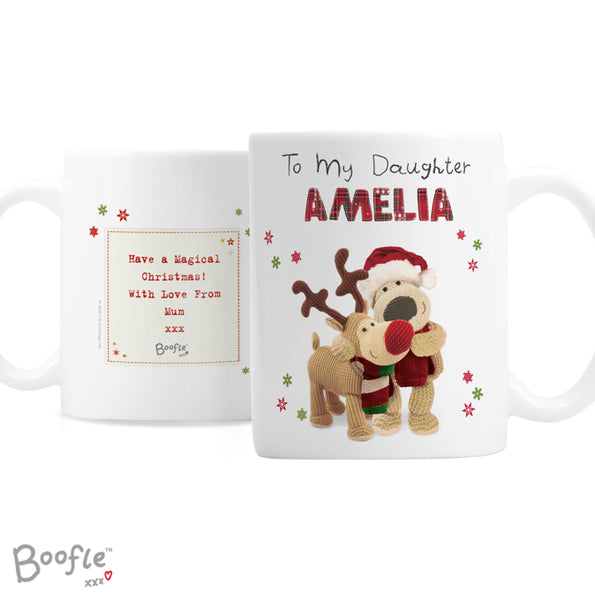 Personalised Boofle Christmas Reindeer Mug