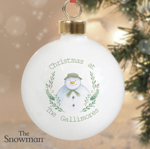 Personalised The Snowman Winter Garden Bauble