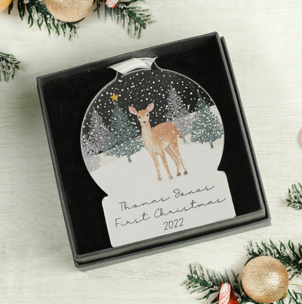 Personalised A Winter's Night Acrylic Snowglobe Decoration