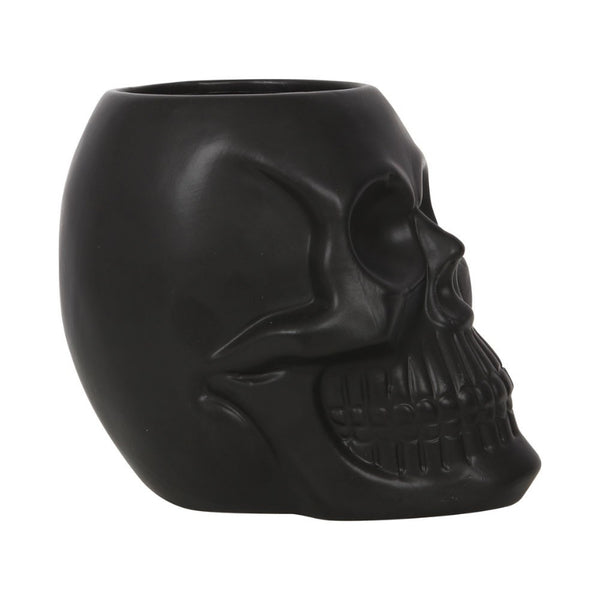 Black Skull Plant Pot