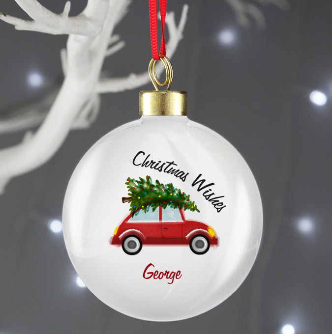 Personalised 'Driving Home For Christmas' Bauble