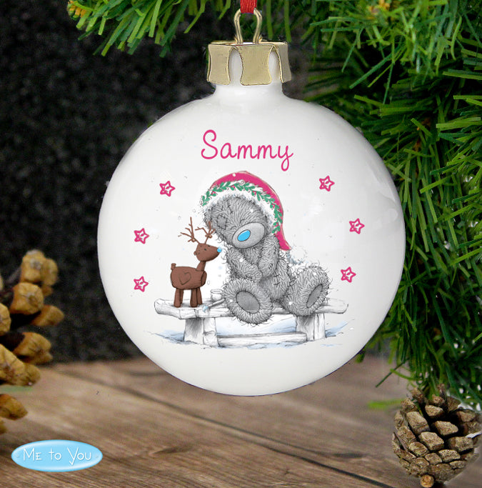 Personalised Me To You Reindeer Bauble