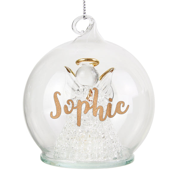 Personalised Christmas LED Angel Bauble