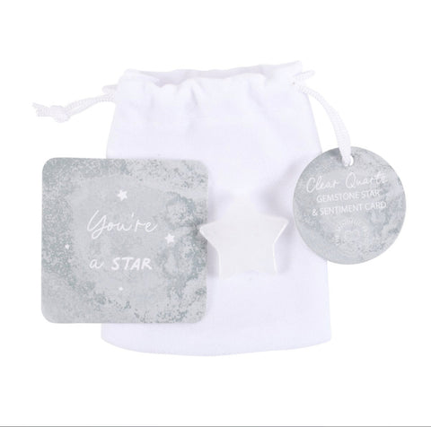 You’re A Star Lucky Clear Quartz Crystal Star In A Bag