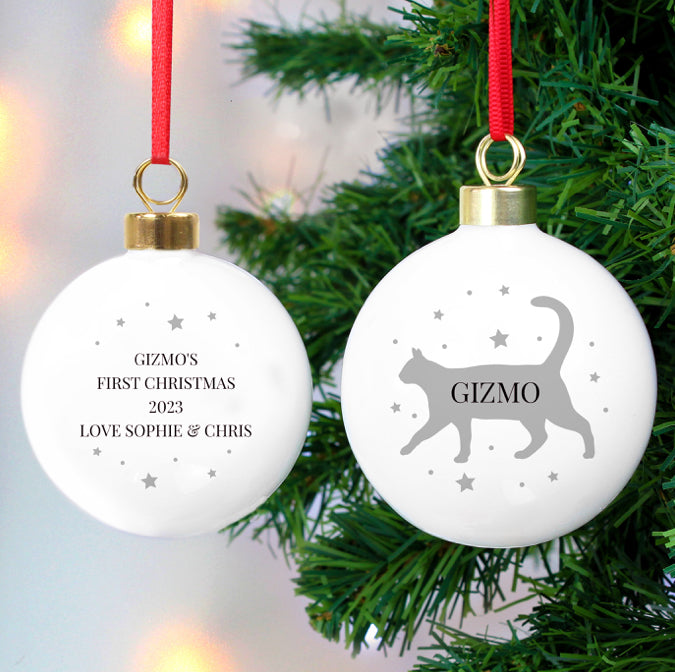 Personalised Cat Silhouette Bauble