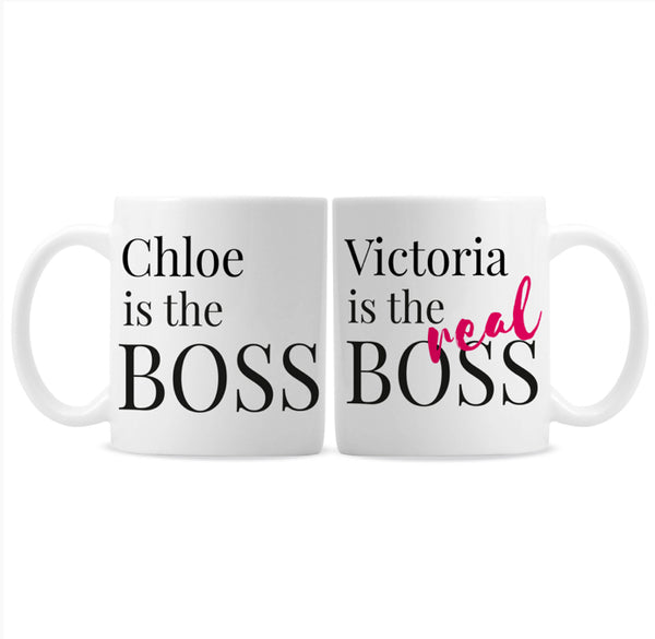 Personalised The Real Boss Mug Set