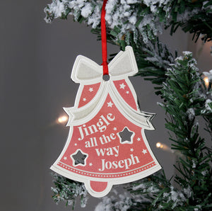 Personalised Jingle All The Way Bell Decoration