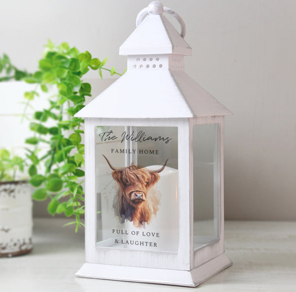 Personalised Highland Cow LED Lantern