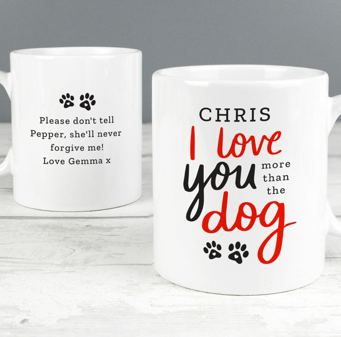 Personalised I Love You More Than The Dog Mug