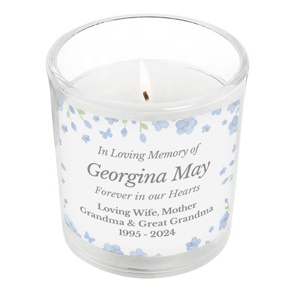 Personalised Memorial Forget Me Not Candle Jar