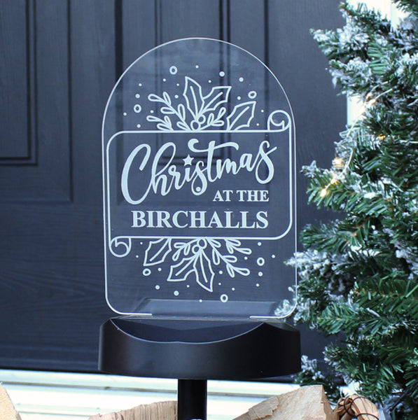 Personalised Family Christmas Outdoor Solar Light