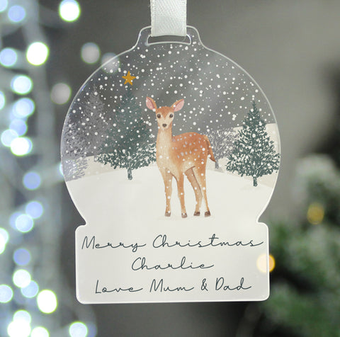 Personalised A Winter's Night Acrylic Snowglobe Decoration