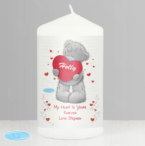 Personalised Me to You Big Heart Pillar Candle