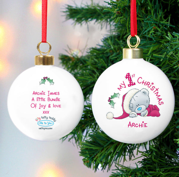 Personalised Me To You My 1st Christmas Bauble