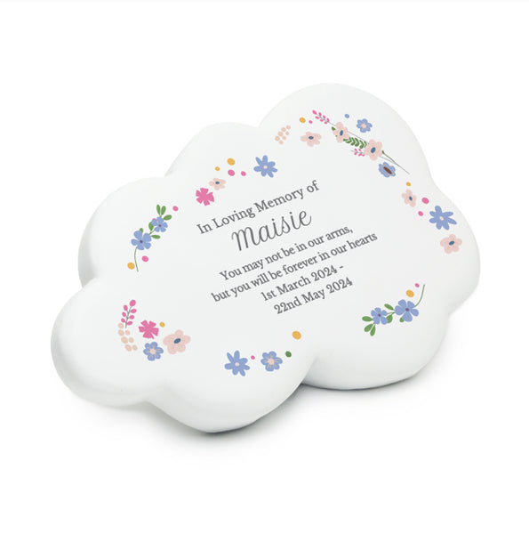 Personalised Floral Resin Memorial Cloud