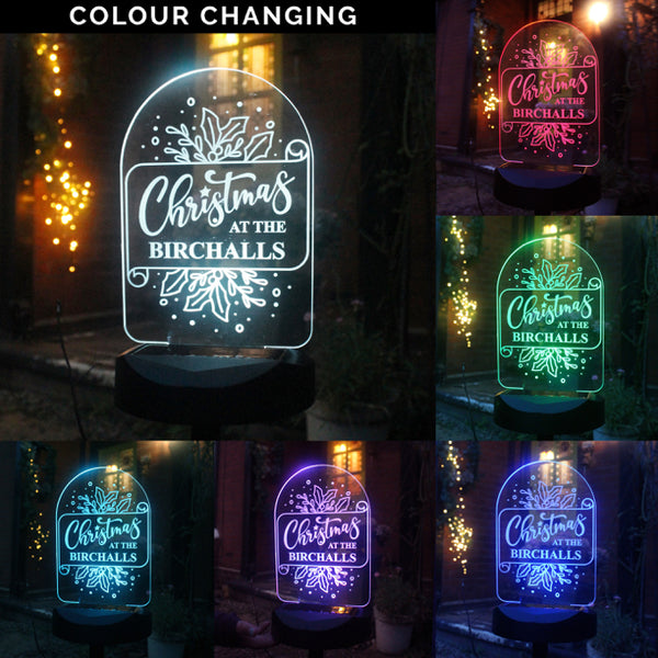 Personalised Family Christmas Outdoor Solar Light