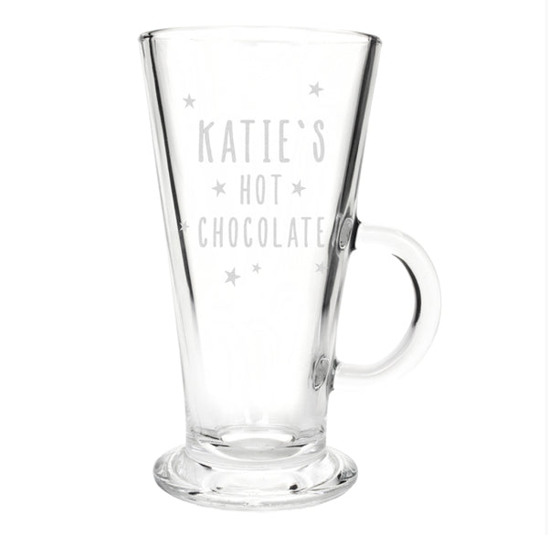 Personalised Stars Hot Chocolate Latte Glass