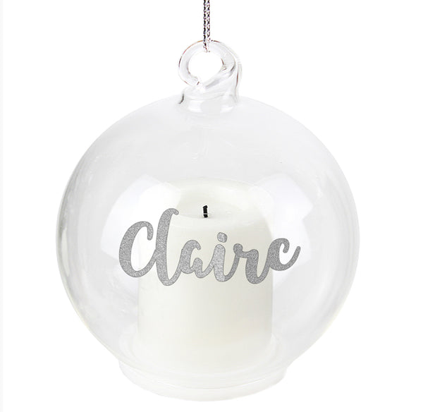 Personalised Christmas LED Candle Bauble