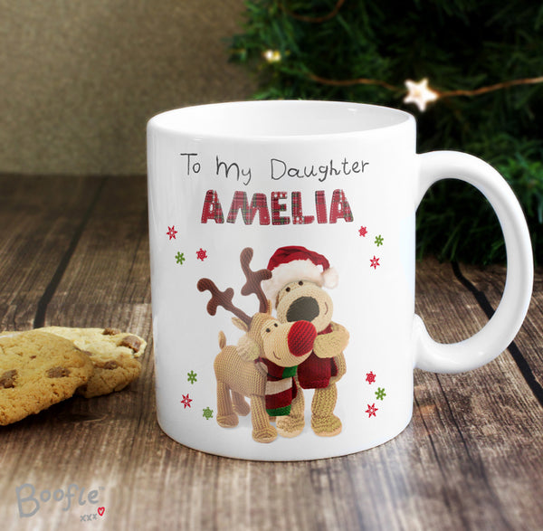 Personalised Boofle Christmas Reindeer Mug