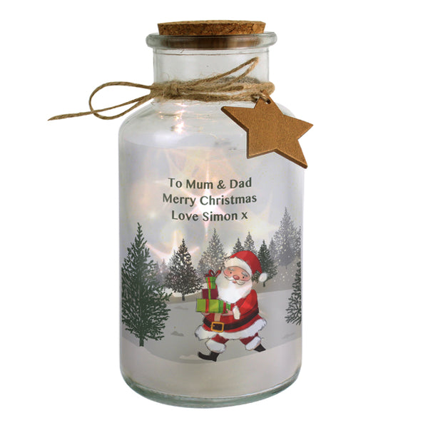 Personalised Santa LED Glass Jar