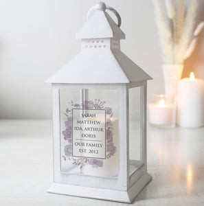 Personalised Soft Watercolour White Lantern