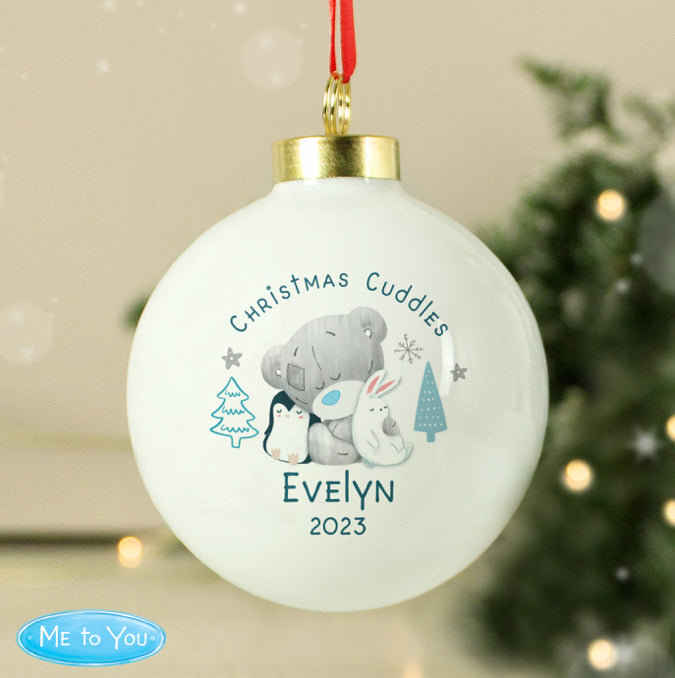 Personalised Winter Explorer First Christmas Tiny Tatty Teddy Bauble